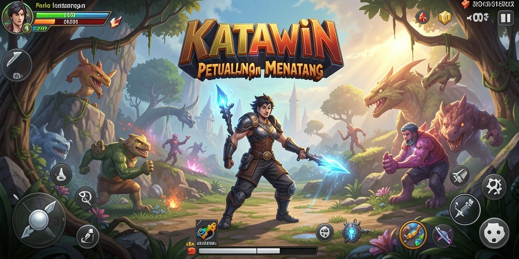 Screenshot KATAWIN menampilkan aksi seru dalam petualangan mendebarkan.