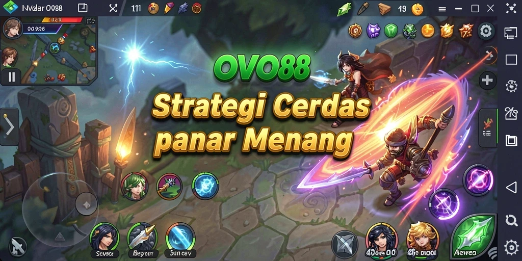 Screenshot gameplay OVO88 menampilkan pertempuran strategi yang intens.