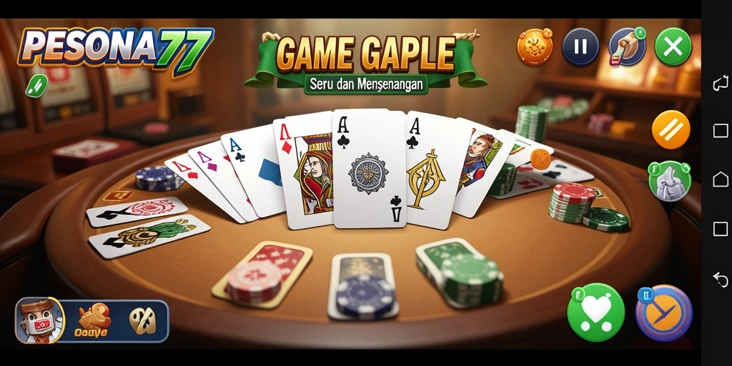Tampilan gameplay Gaple yang seru dan interaktif di PESONA77.