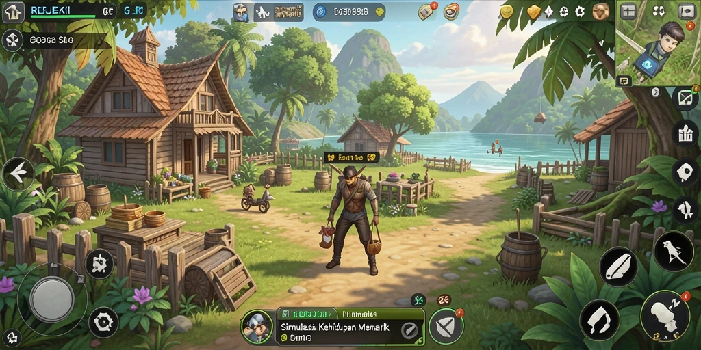 Tampilan gameplay menarik saat menjalankan misi dalam REJEKI.