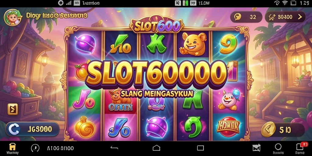 Screenshot menunjukkan momen mendebarkan dalam permainan SLOT6000.