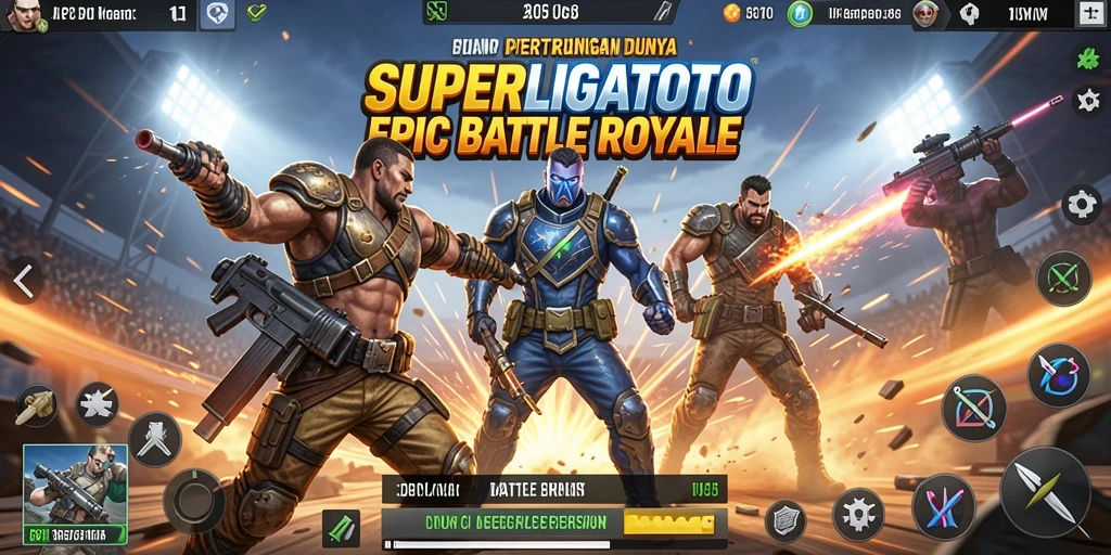 Gameplay mendebarkan dengan aksi tempur intens dalam SUPERLIGATOTO.