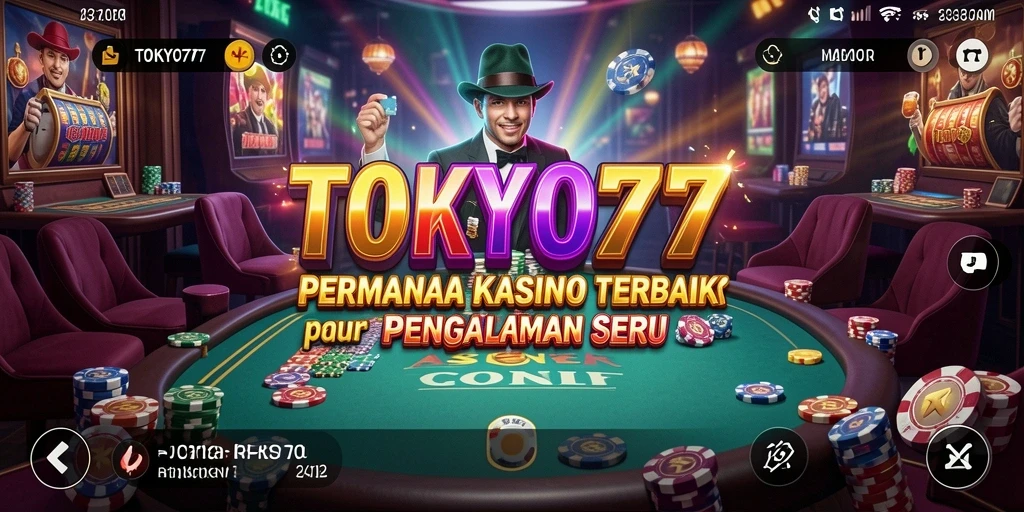 Tampilan menarik dari gameplay kasino di TOKYO77.