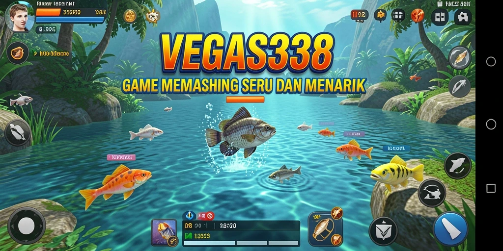 Screenshot gameplay menunjukkan pengalaman memancing yang seru dan dinamis.
