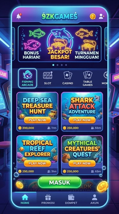 Screenshot aplikasi 9zkgames dengan antarmuka yang user-friendly.